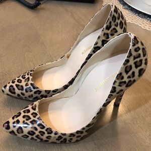 Loslandifen Leopard Cheetah Animal Print Pointed Toe Stiletto High Heels Pumps